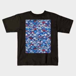 Watercolor Wave Pattern Kids T-Shirt